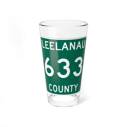 Michigan 633 Leelanau County (Michigan) (Road Sign) Pint Glass 16oz 16oz - Go Mug Yourself