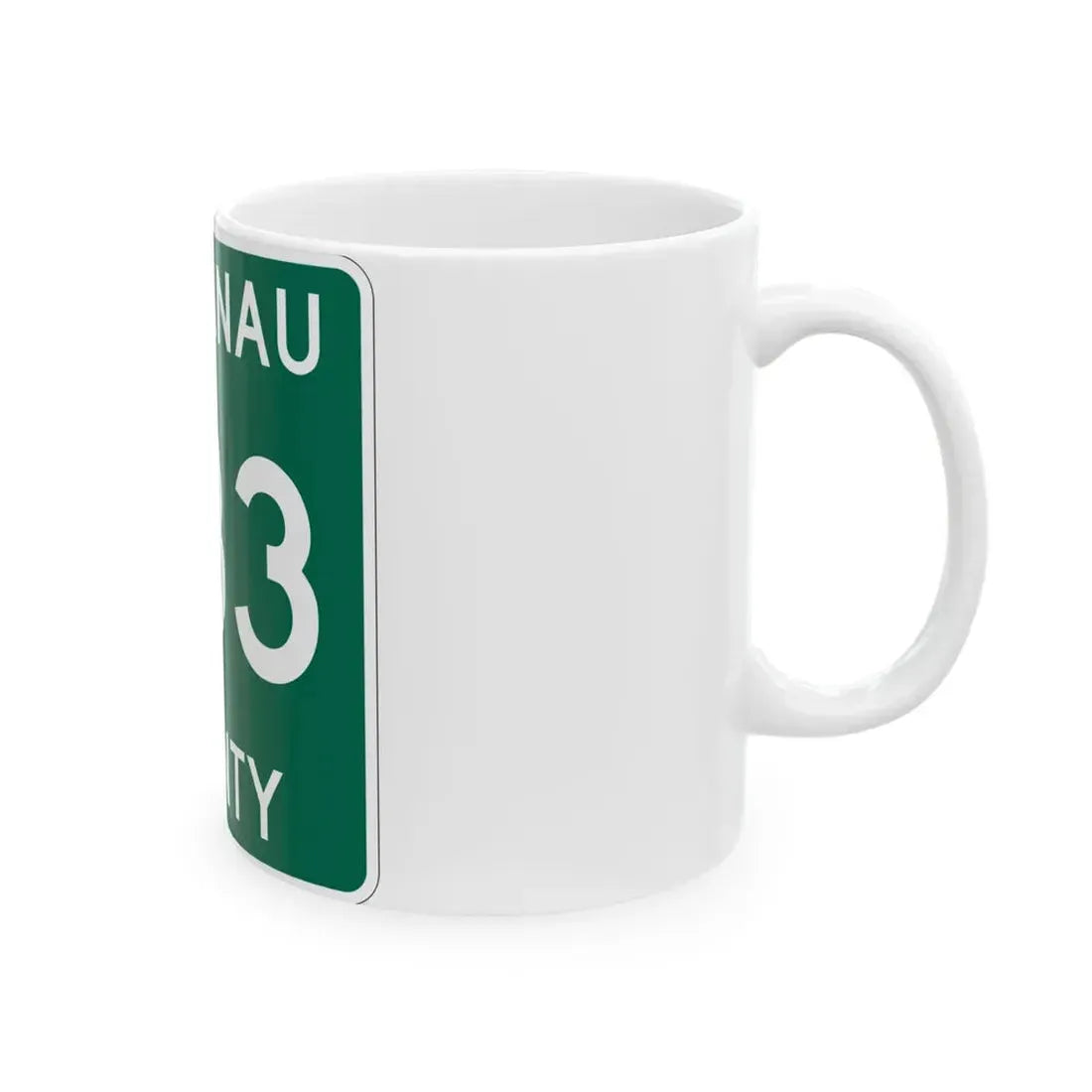 Michigan 633 Leelanau County (Michigan) (Road Sign) White Coffee Mug - Go Mug Yourself