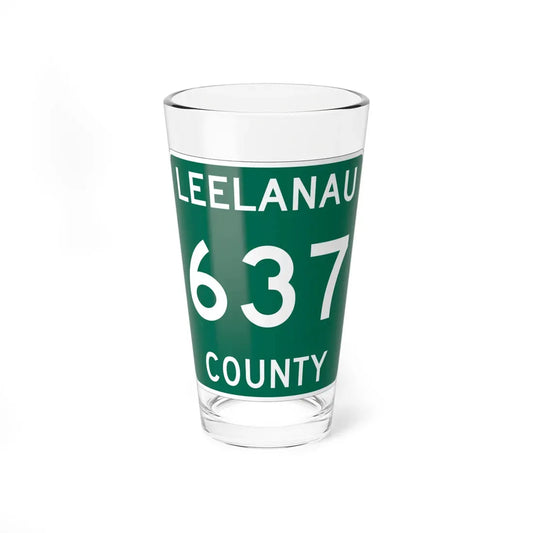 Michigan 637 Leelanau County (Michigan) (Road Sign) Pint Glass 16oz 16oz - Go Mug Yourself