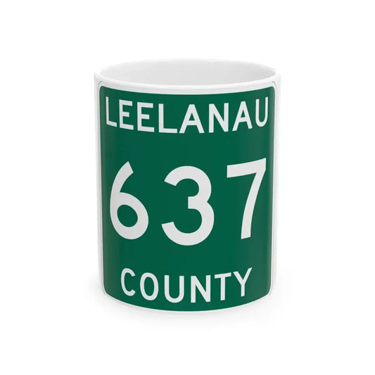 Michigan 637 Leelanau County (Michigan) (Road Sign) White Coffee Mug 11oz - Go Mug Yourself