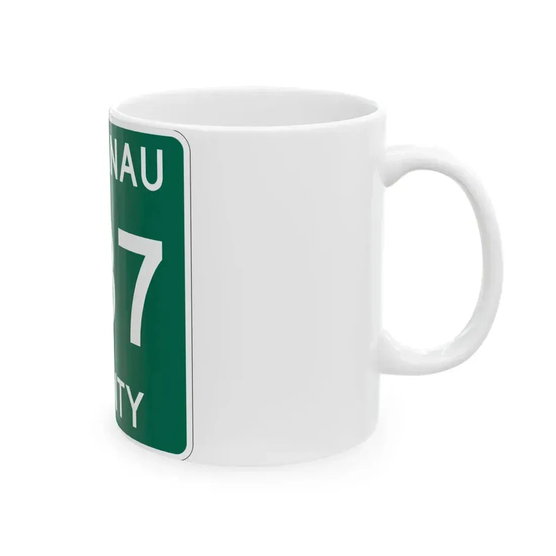 Michigan 637 Leelanau County (Michigan) (Road Sign) White Coffee Mug - Go Mug Yourself