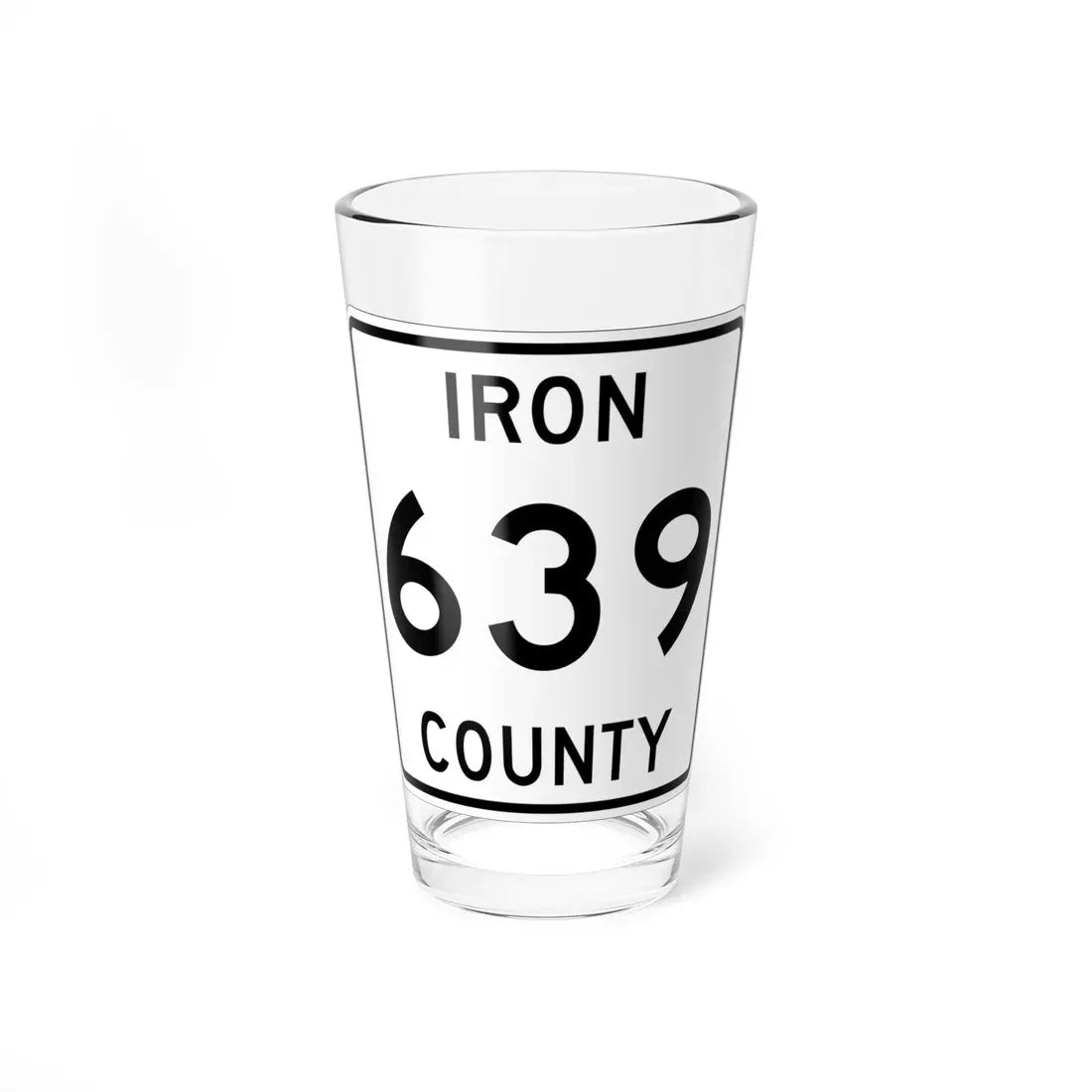 Michigan 639 Iron County (Michigan) (Road Sign) Pint Glass 16oz 16oz - Go Mug Yourself
