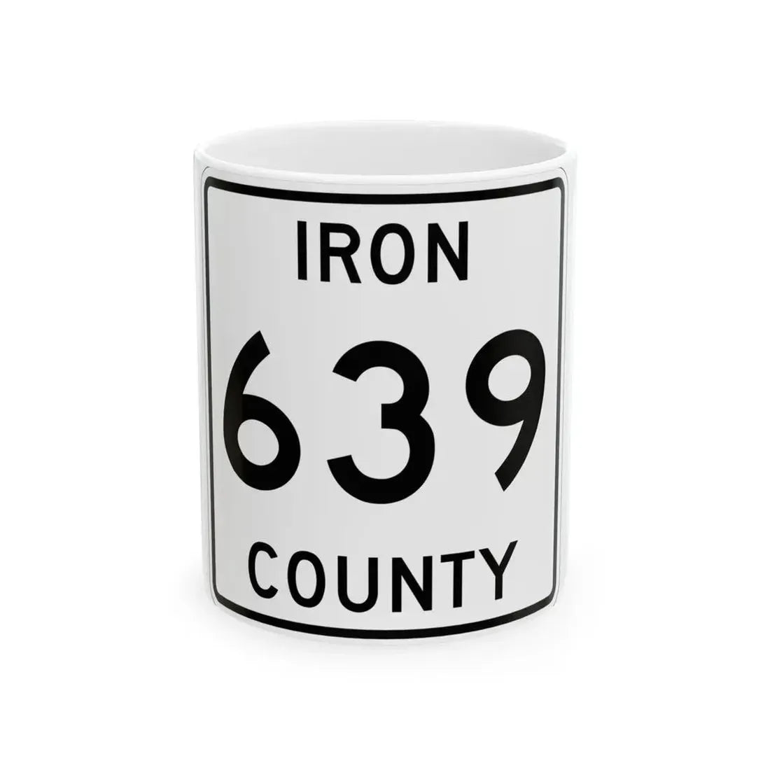 Michigan 639 Iron County (Michigan) (Road Sign) White Coffee Mug 11oz - Go Mug Yourself