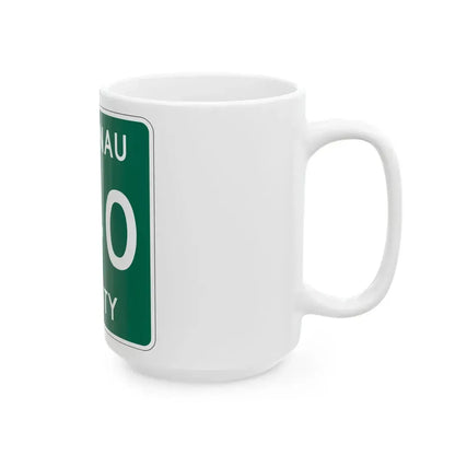 Michigan 640 Leelanau County (Michigan) (Road Sign) White Coffee Mug - Go Mug Yourself