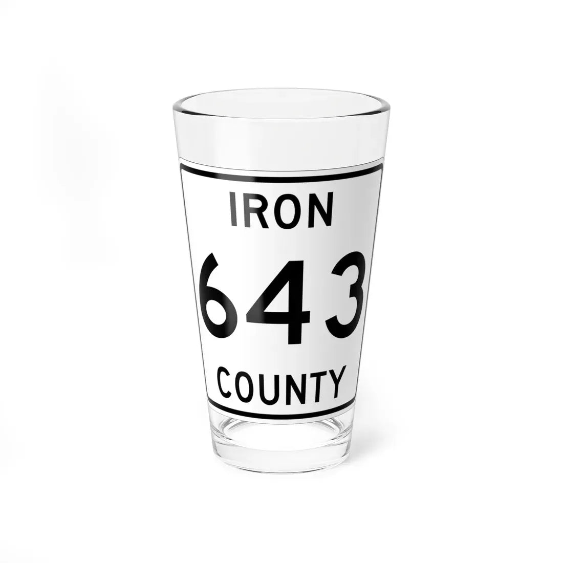 Michigan 643 Iron County (Michigan) (Road Sign) Pint Glass 16oz 16oz - Go Mug Yourself