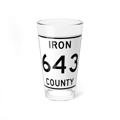 Michigan 643 Iron County (Michigan) (Road Sign) Pint Glass 16oz 16oz - Go Mug Yourself