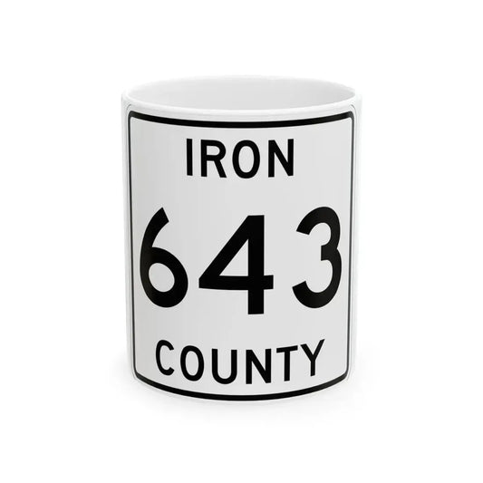 Michigan 643 Iron County (Michigan) (Road Sign) White Coffee Mug 11oz - Go Mug Yourself