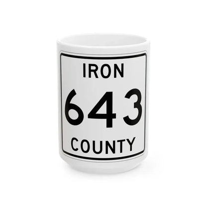 Michigan 643 Iron County (Michigan) (Road Sign) White Coffee Mug 15oz - Go Mug Yourself
