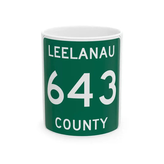 Michigan 643 Leelanau County (Michigan) (Road Sign) White Coffee Mug 11oz - Go Mug Yourself