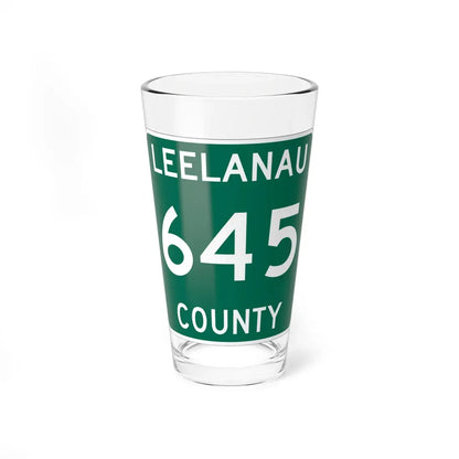 Michigan 645 Leelanau County (Michigan) (Road Sign) Pint Glass 16oz 16oz - Go Mug Yourself