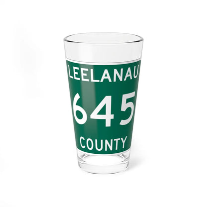 Michigan 645 Leelanau County (Michigan) (Road Sign) Pint Glss 16oz 16oz - Go Mug Yourself