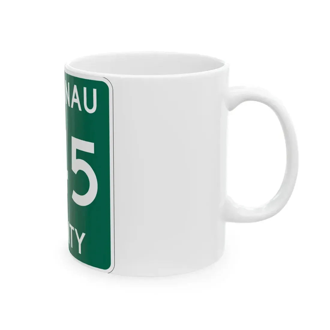 Michigan 645 Leelanau County (Michigan) (Road Sign) White Coffee Mug - Go Mug Yourself