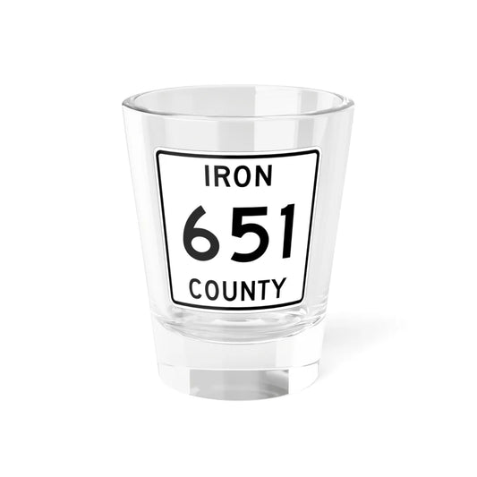 Michigan 651 Iron County (Michigan) (Road Sign) Shot Glass 1.5oz 1.5oz - Go Mug Yourself