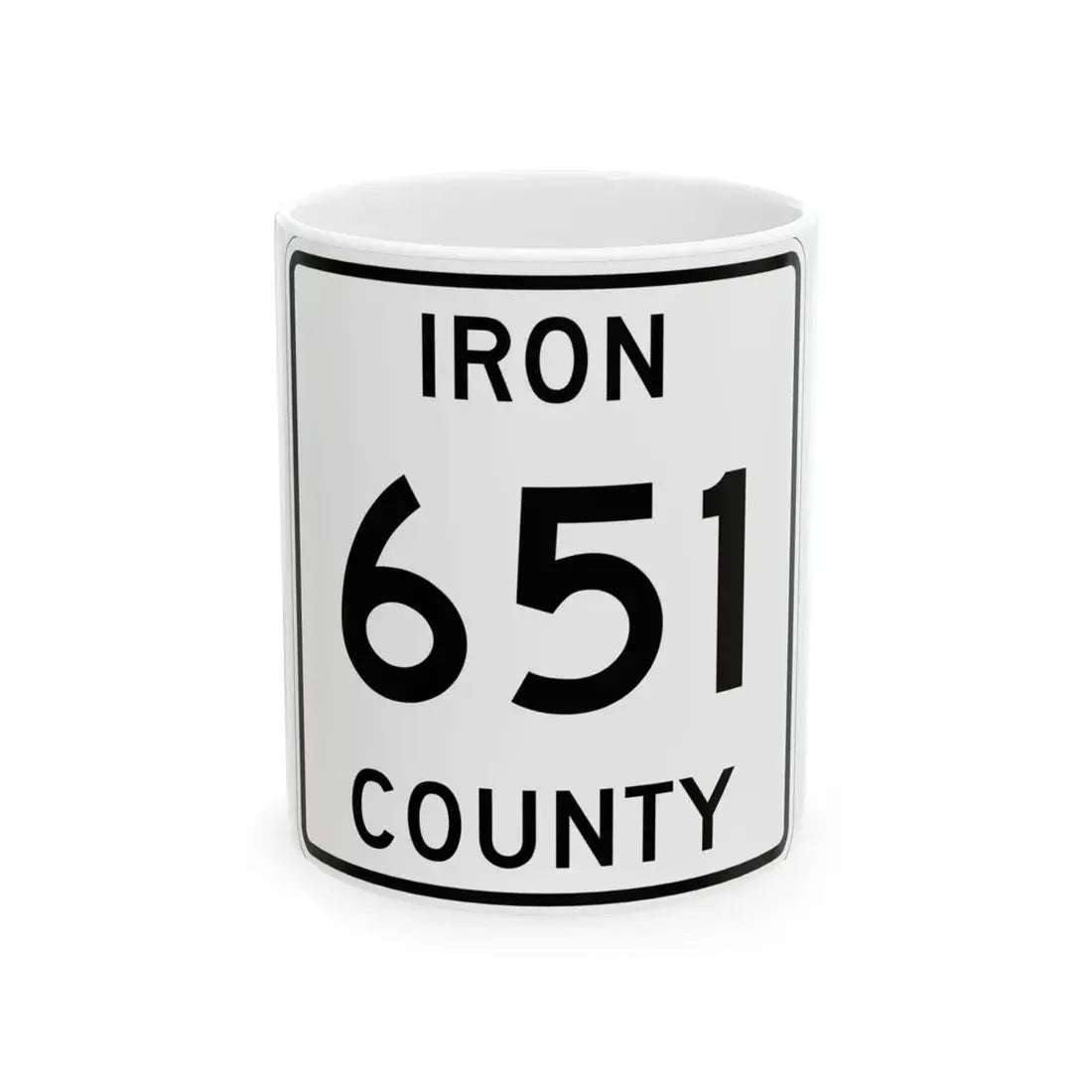 Michigan 651 Iron County (Michigan) (Road Sign) White Coffee Mug 11oz - Go Mug Yourself