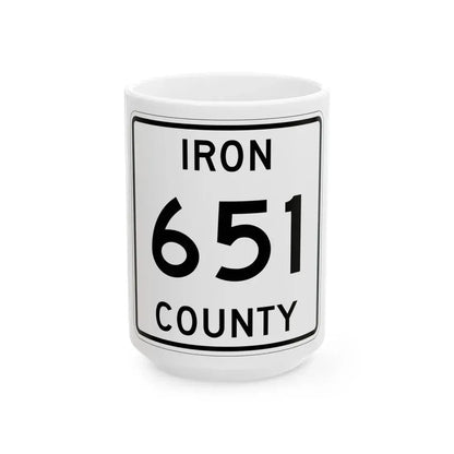Michigan 651 Iron County (Michigan) (Road Sign) White Coffee Mug 15oz - Go Mug Yourself