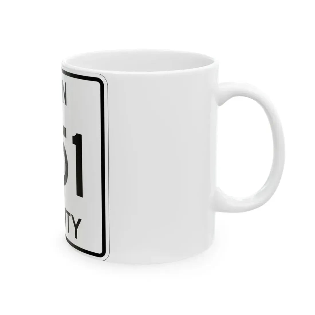 Michigan 651 Iron County (Michigan) (Road Sign) White Coffee Mug - Go Mug Yourself