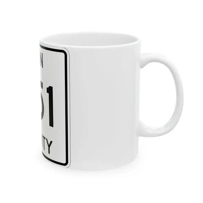 Michigan 651 Iron County (Michigan) (Road Sign) White Coffee Mug - Go Mug Yourself