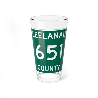 Michigan 651 Leelanau County (Michigan) (Road Sign) Pint Glass 16oz 16oz - Go Mug Yourself