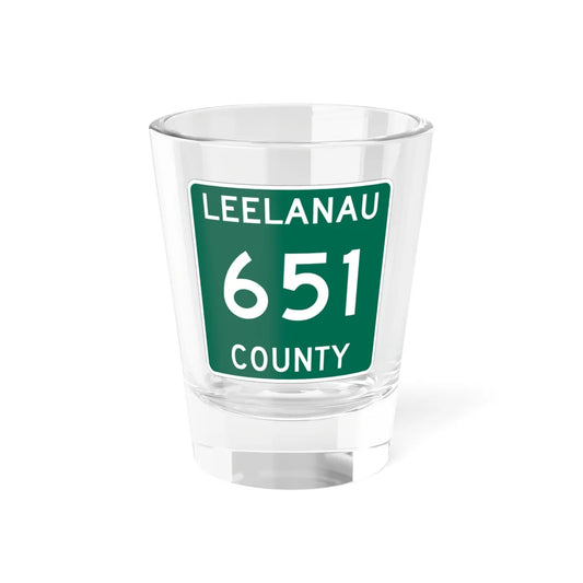 Michigan 651 Leelanau County (Michigan) (Road Sign) Shot Glass 1.5oz 1.5oz - Go Mug Yourself