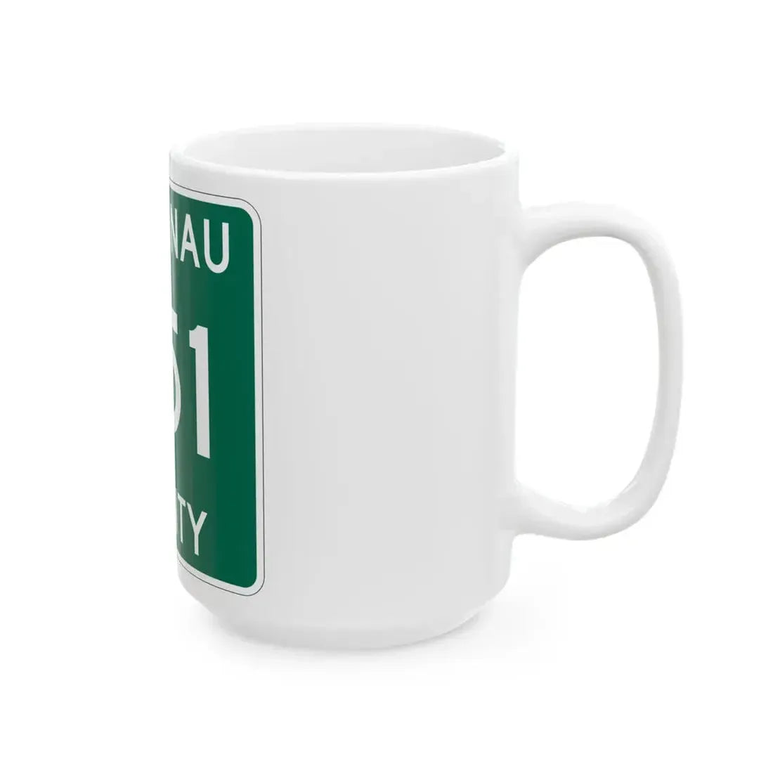 Michigan 651 Leelanau County (Michigan) (Road Sign) White Coffee Mug - Go Mug Yourself