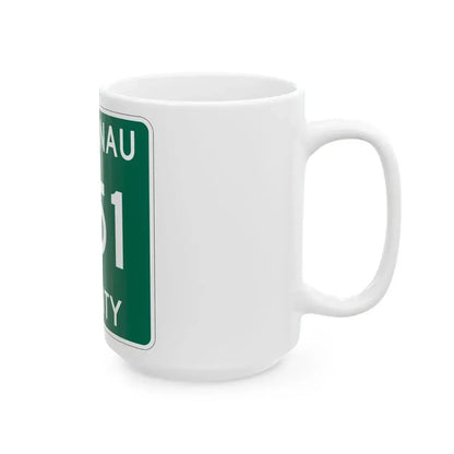 Michigan 651 Leelanau County (Michigan) (Road Sign) White Coffee Mug - Go Mug Yourself