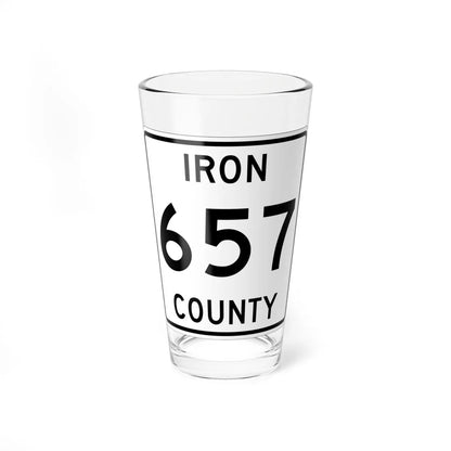 Michigan 657 Iron County (Michigan) (Road Sign) Pint Glss 16oz 16oz - Go Mug Yourself