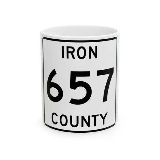 Michigan 657 Iron County (Michigan) (Road Sign) White Coffee Mug 11oz - Go Mug Yourself