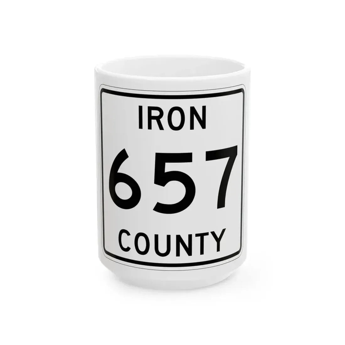 Michigan 657 Iron County (Michigan) (Road Sign) White Coffee Mug 15oz - Go Mug Yourself