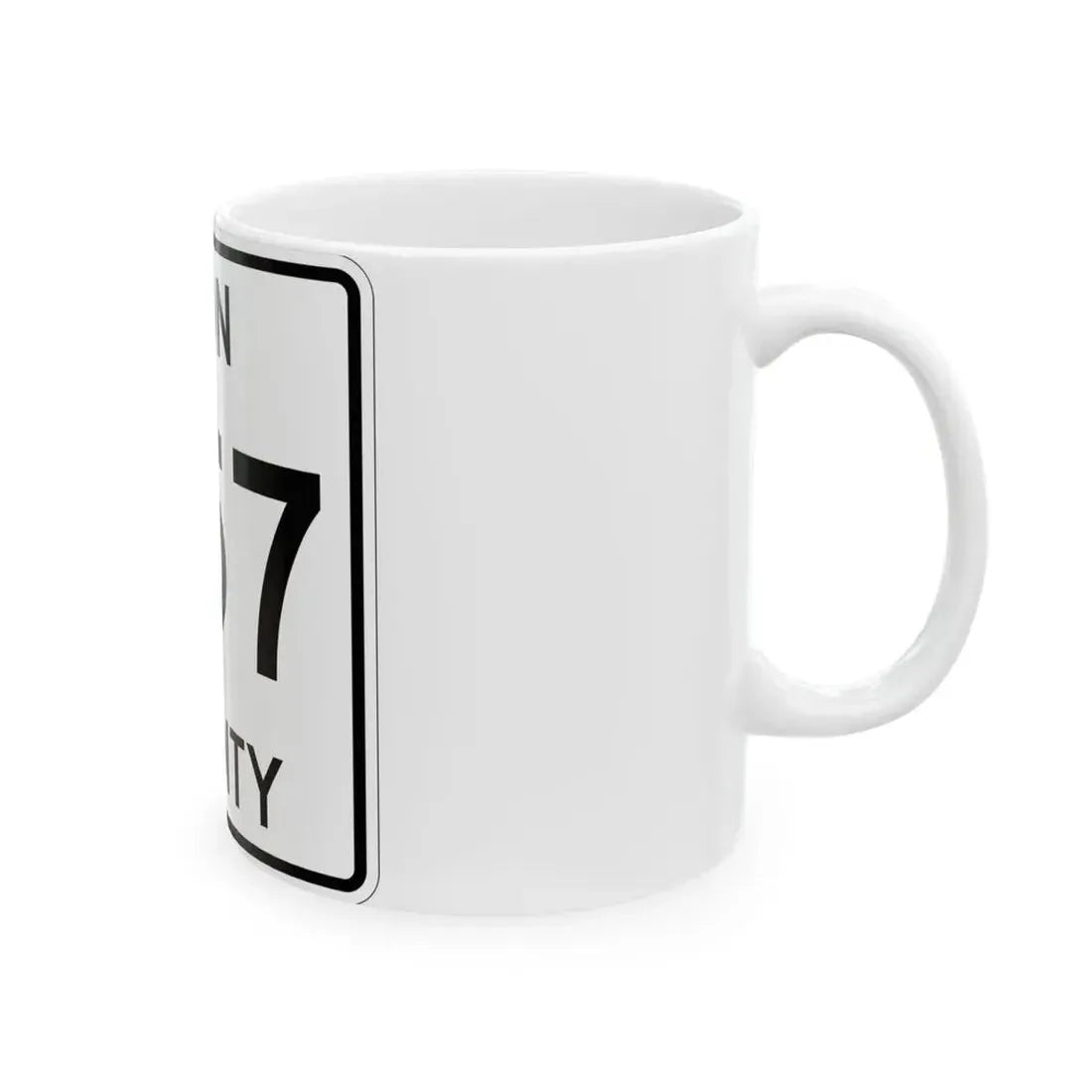 Michigan 657 Iron County (Michigan) (Road Sign) White Coffee Mug - Go Mug Yourself