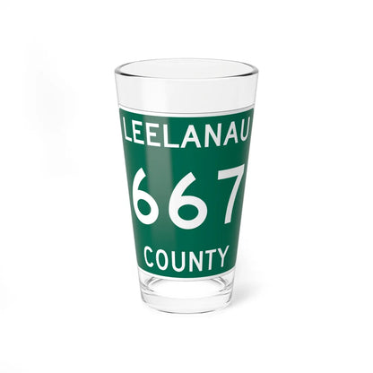 Michigan 667 Leelanau County (Michigan) (Road Sign) Pint Glss 16oz 16oz - Go Mug Yourself