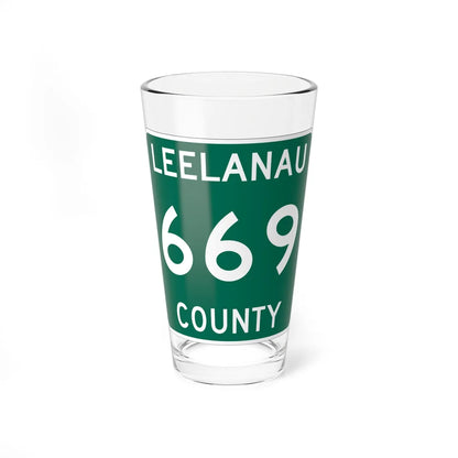 Michigan 669 Leelanau County (Michigan) (Road Sign) Pint Glss 16oz 16oz - Go Mug Yourself