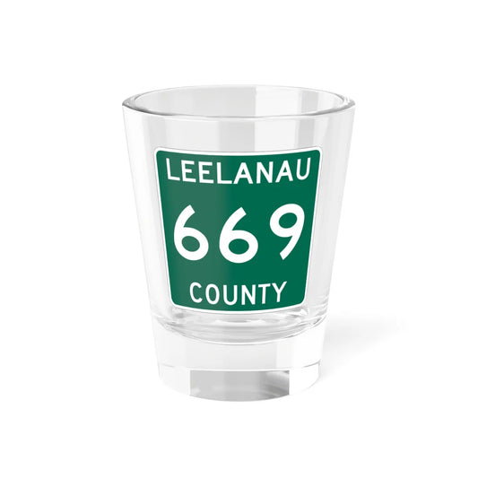Michigan 669 Leelanau County (Michigan) (Road Sign) Shot Glass 1.5oz 1.5oz - Go Mug Yourself