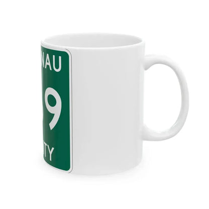 Michigan 669 Leelanau County (Michigan) (Road Sign) White Coffee Mug - Go Mug Yourself
