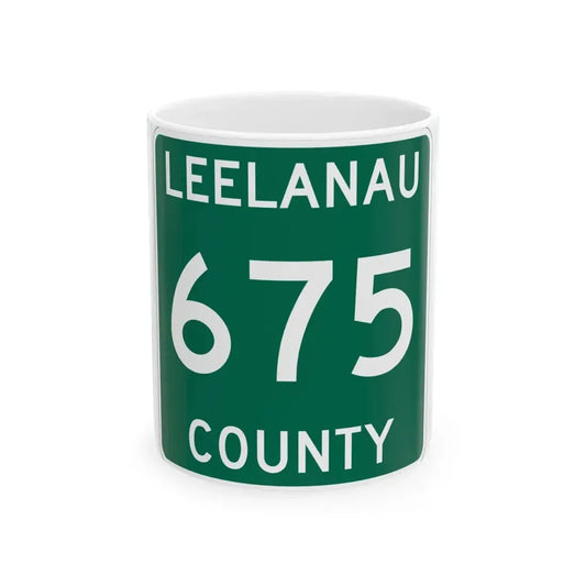 Michigan 675 Leelanau County (Michigan) (Road Sign) White Coffee Mug 11oz - Go Mug Yourself