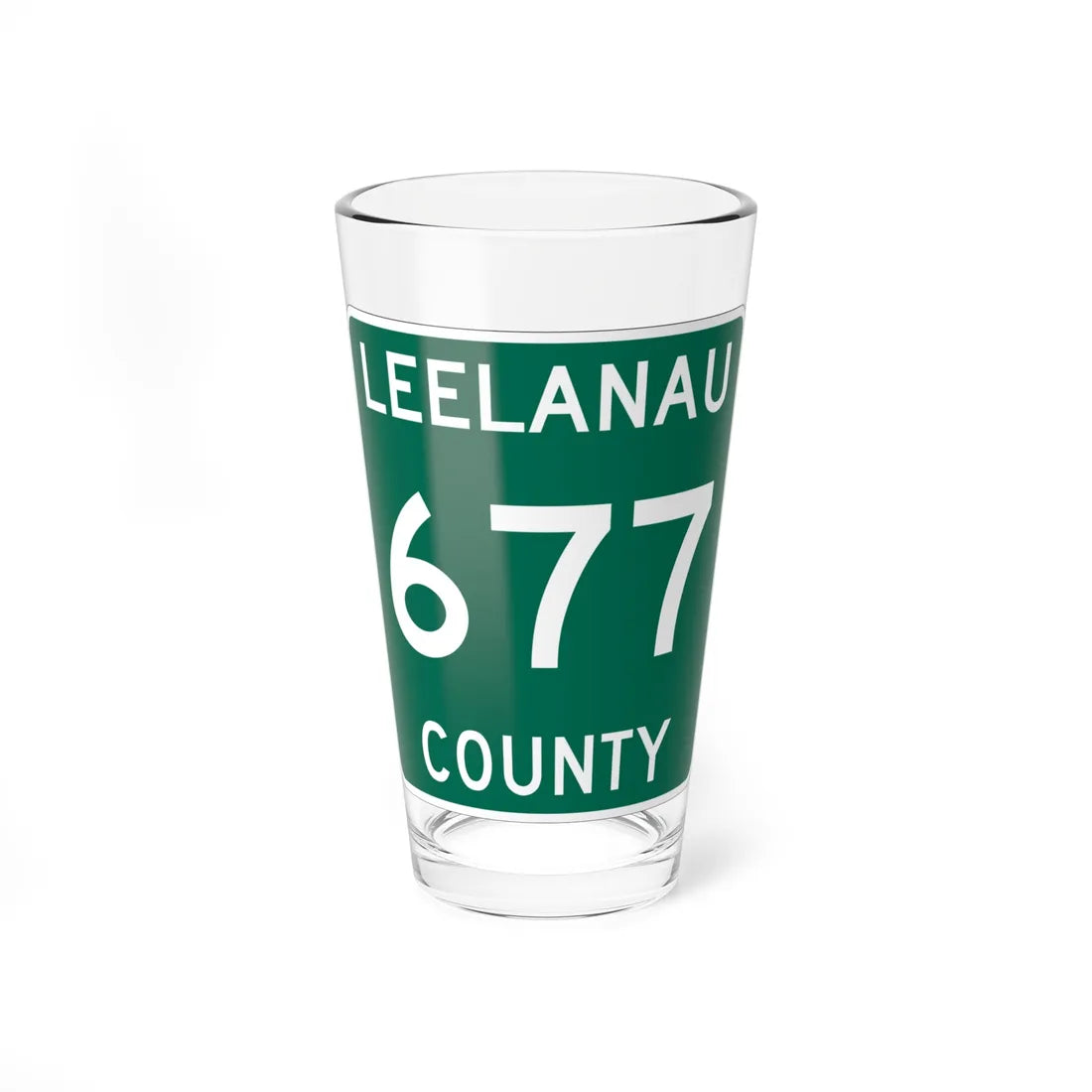 Michigan 677 Leelanau County (Michigan) (Road Sign) Pint Glss 16oz 16oz - Go Mug Yourself