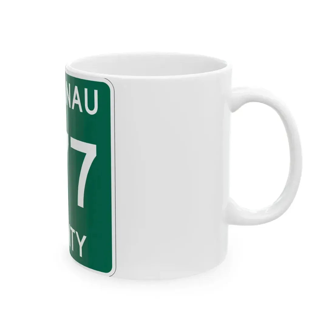 Michigan 677 Leelanau County (Michigan) (Road Sign) White Coffee Mug - Go Mug Yourself