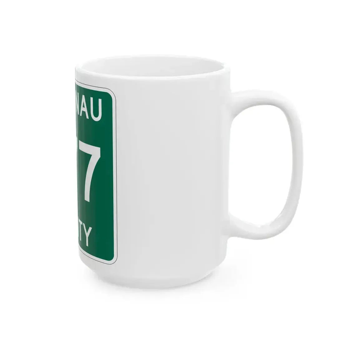 Michigan 677 Leelanau County (Michigan) (Road Sign) White Coffee Mug - Go Mug Yourself