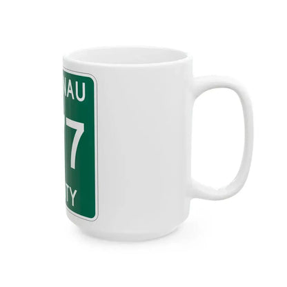 Michigan 677 Leelanau County (Michigan) (Road Sign) White Coffee Mug - Go Mug Yourself
