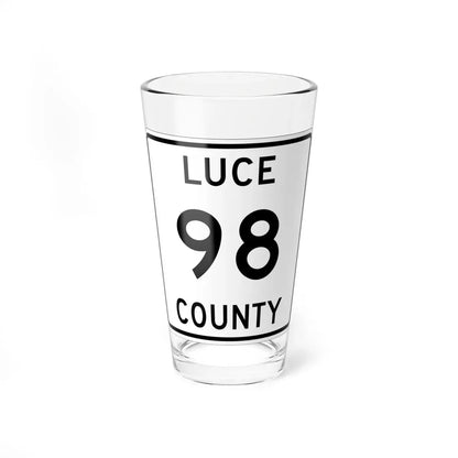 Michigan 98 Luce County (Michigan) (Road Sign) Pint Glass 16oz 16oz - Go Mug Yourself