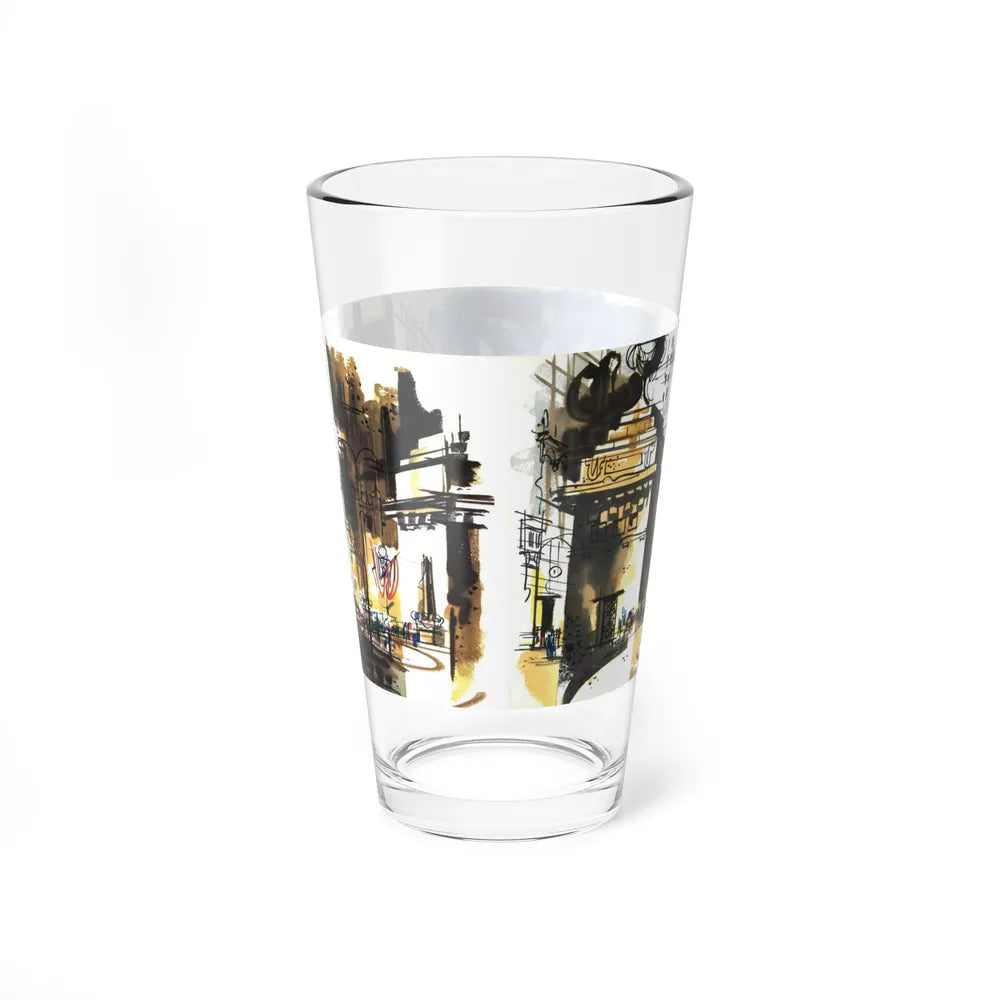 Michigan Avenue North of the Bridg (Magazine Illustration) Pint Glass 16oz-Go Mug Yourself