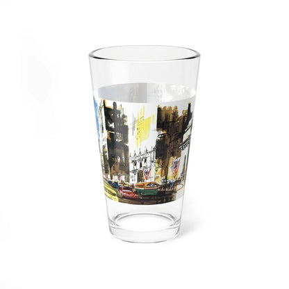 Michigan Avenue North of the Bridg (Magazine Illustration) Pint Glass 16oz-Go Mug Yourself