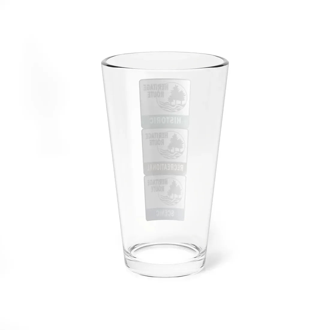 Michigan Heritage Routes stacked (Michigan) (Road Sign) Pint Glass 16oz - Go Mug Yourself