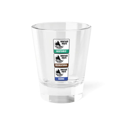 Michigan Heritage Routes stacked (Michigan) (Road Sign) Shot Glass 1.5oz 1.5oz - Go Mug Yourself