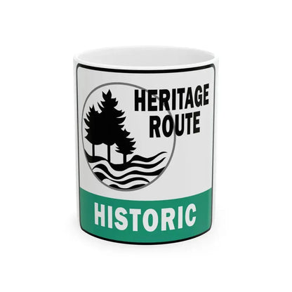 Michigan Historic Heritage Route (Michigan) (Road Sign) White Coffee Mug 11oz - Go Mug Yourself