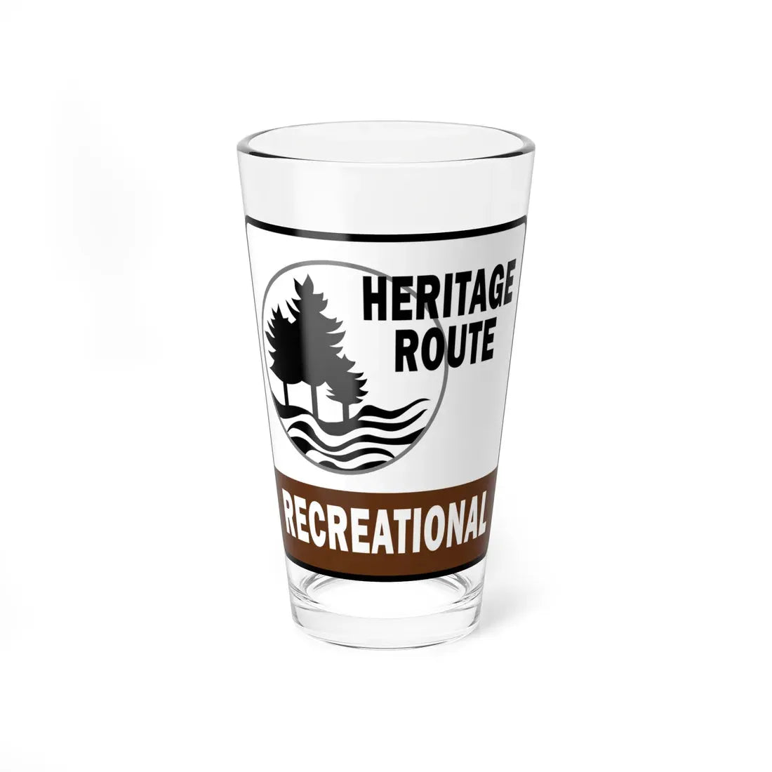 Michigan Recreational Heritage Route (Michigan) (Road Sign) Pint Glass 16oz 16oz - Go Mug Yourself