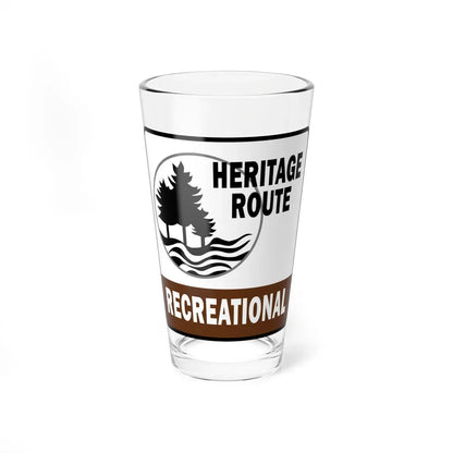 Michigan Recreational Heritage Route (Michigan) (Road Sign) Pint Glass 16oz 16oz - Go Mug Yourself