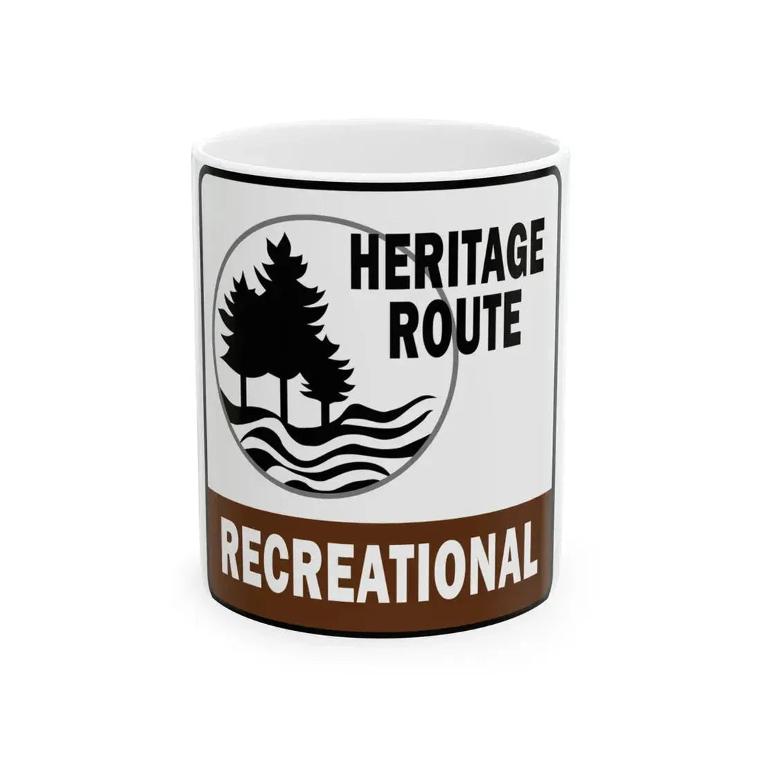 Michigan Recreational Heritage Route (Michigan) (Road Sign) White Coffee Mug 11oz - Go Mug Yourself