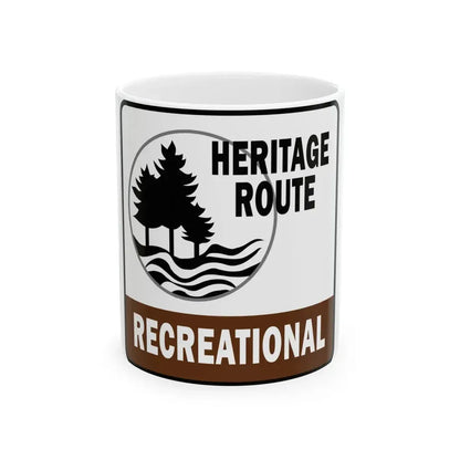 Michigan Recreational Heritage Route (Michigan) (Road Sign) White Coffee Mug 11oz - Go Mug Yourself