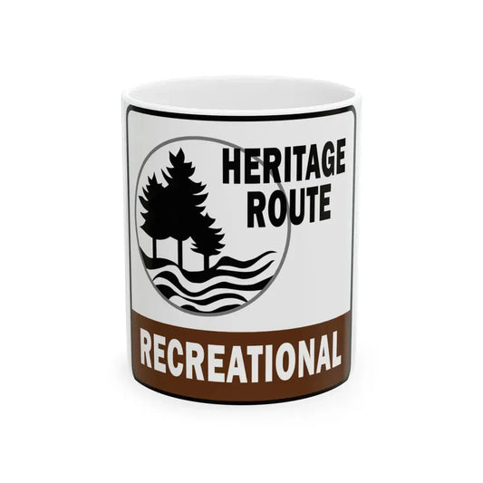 Michigan Recreational Heritage Route (Michigan) (Road Sign) White Coffee Mug 11oz - Go Mug Yourself