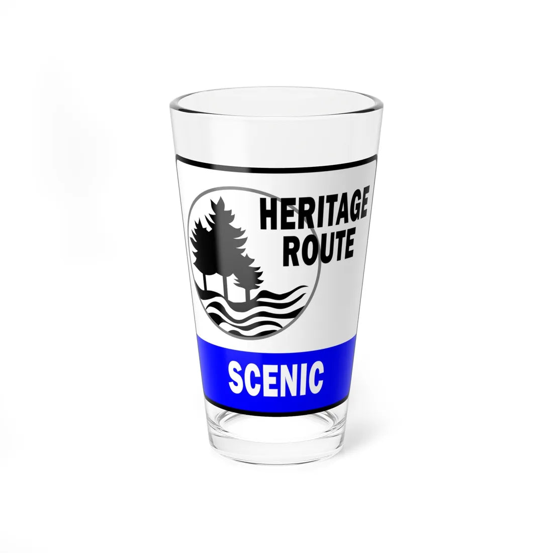 Michigan Scenic Heritage Route (Michigan) (Road Sign) Pint Glss 16oz 16oz - Go Mug Yourself